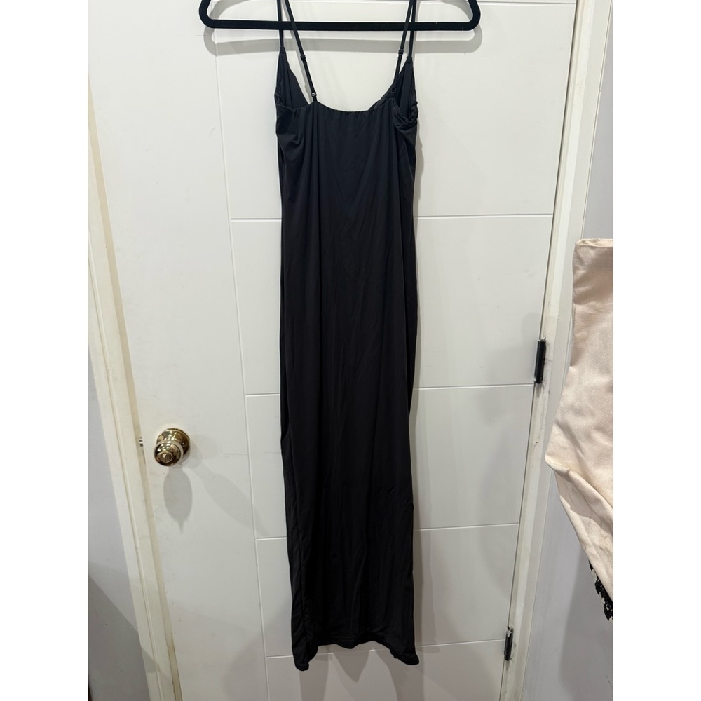 😍SKIMS! Elegant Black Maxi Slip Dress Size Large - Picture 4 of 6